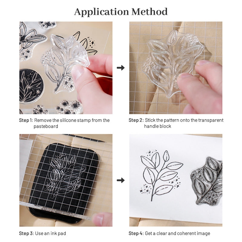 Flower Language Series Clear Retro Plant Clear Silicone Stamps