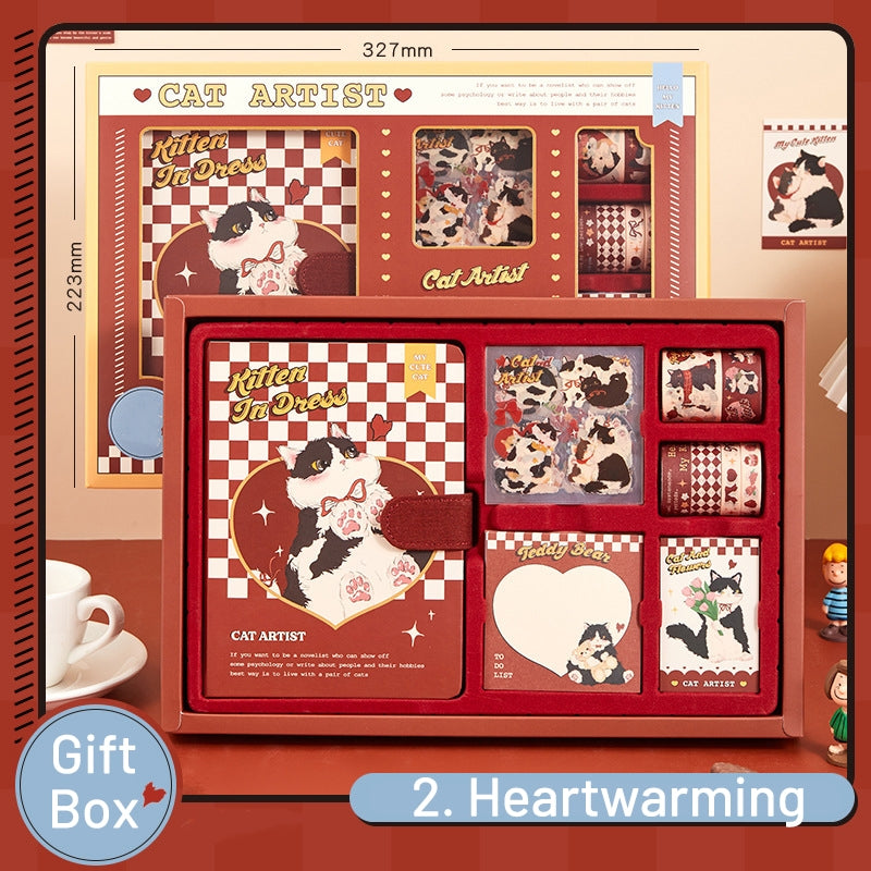Cute Cartoon Animal Series Kitty Journal Gift Box Set sku-2
