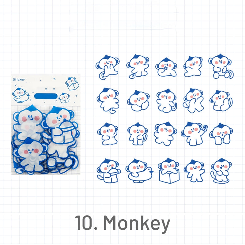Cute Cartoon Blue Animal PET Sticker 10