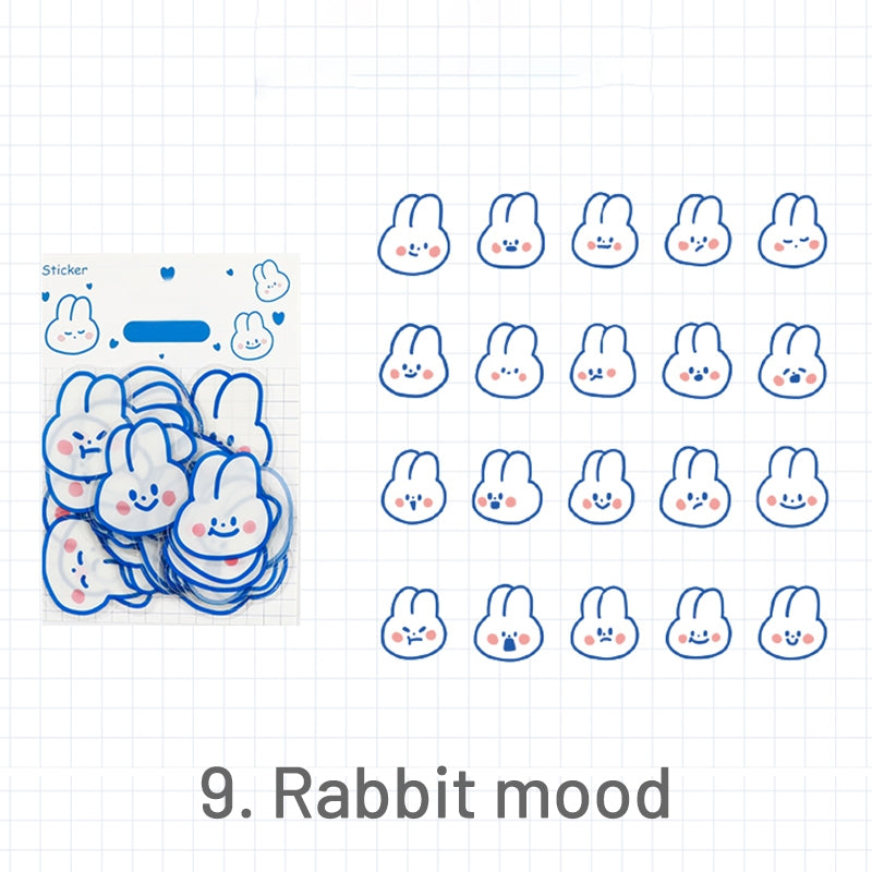 Cute Cartoon Blue Animal PET Sticker 9