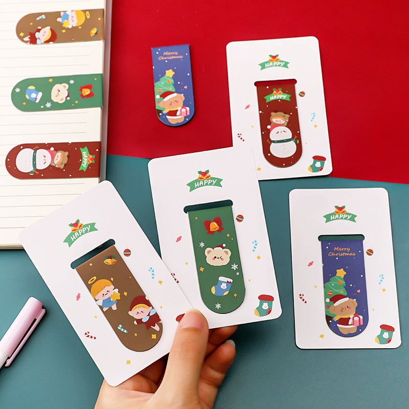 Cute Cartoon Christmas Magnetic Bookmarks a