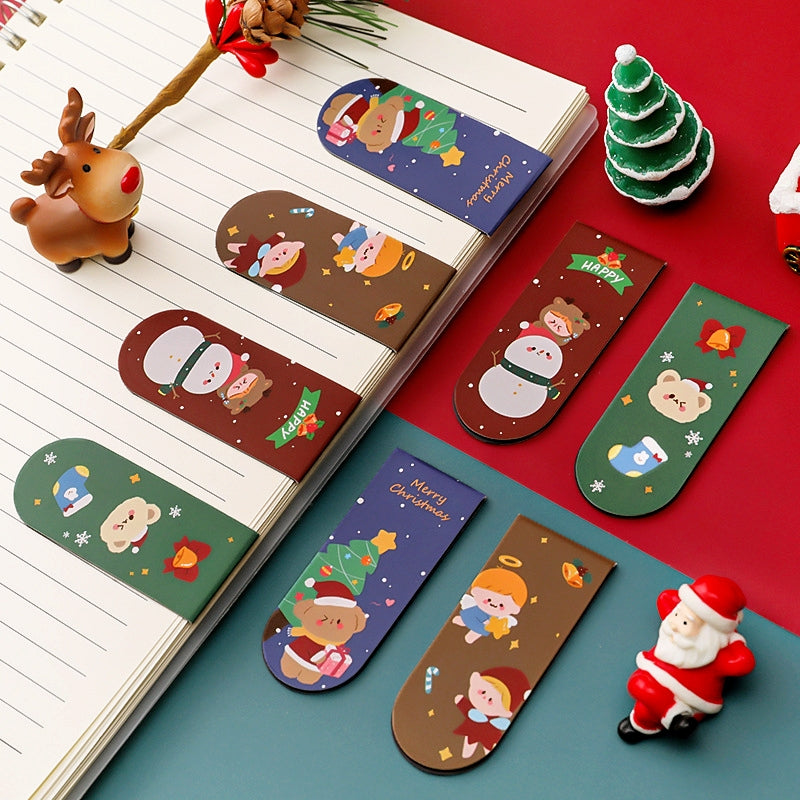 Cute Cartoon Christmas Magnetic Bookmarks b1