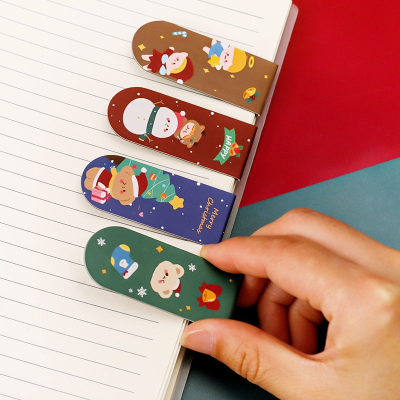Cute Cartoon Christmas Magnetic Bookmarks b3