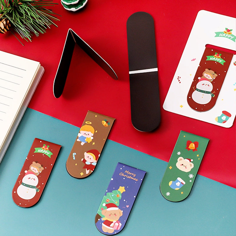 Cute Cartoon Christmas Magnetic Bookmarks b
