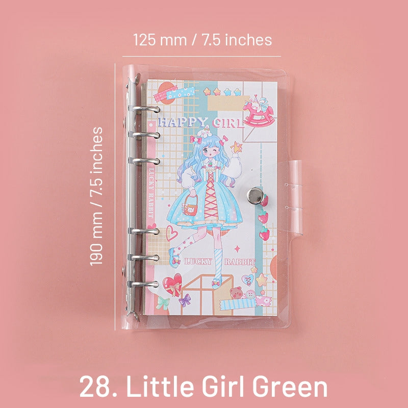 Cute Cartoon Transparent Cover Loose-Leaf Journal Notebook sku-28
