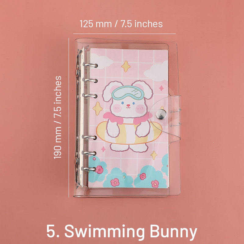 Cute Cartoon Transparent Cover Loose-Leaf Journal Notebook sku-5