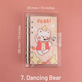 Cute Cartoon Transparent Cover Loose-Leaf Journal Notebook sku-7