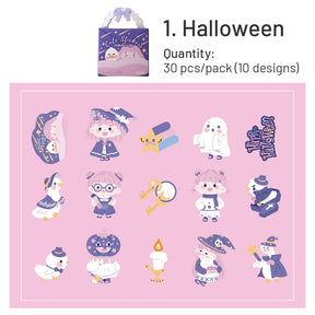 Cute Girl Stickers - Halloween, Learning, Desserts, Coffee Bread, Garden sku-1