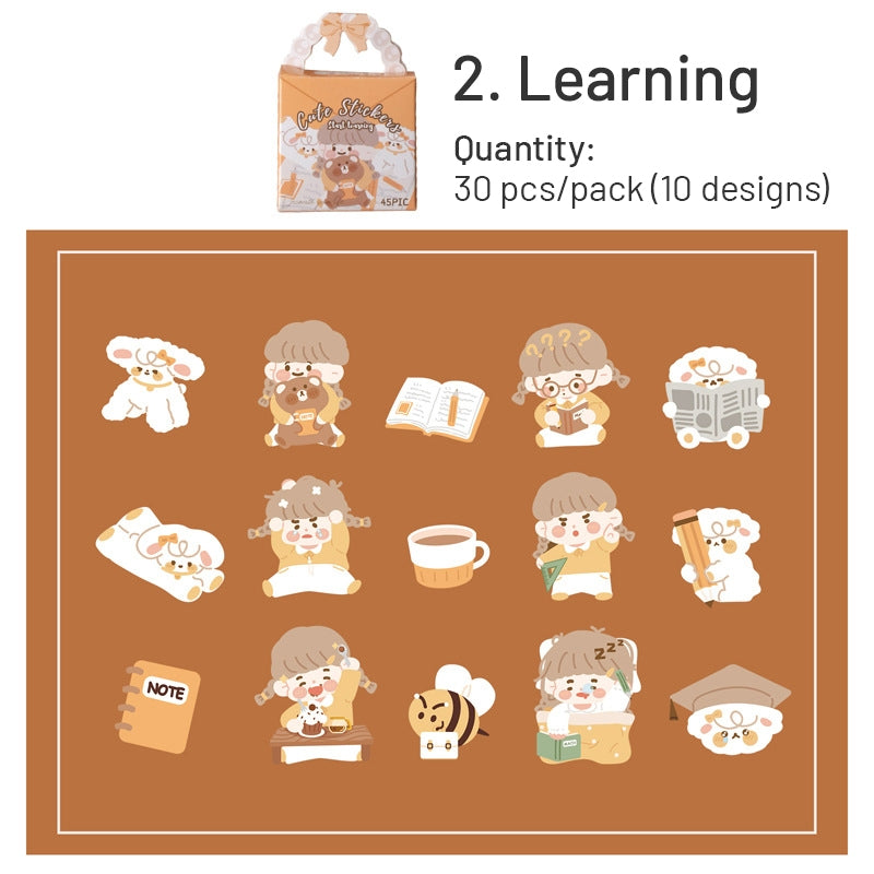 Cute Girl Stickers - Halloween, Learning, Desserts, Coffee Bread, Garden sku-2