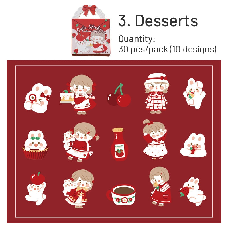 Cute Girl Stickers - Halloween, Learning, Desserts, Coffee Bread, Garden sku-3