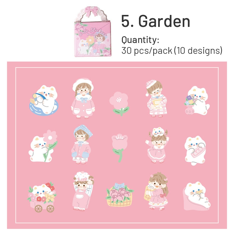 Cute Girl Stickers - Halloween, Learning, Desserts, Coffee Bread, Garden sku-5