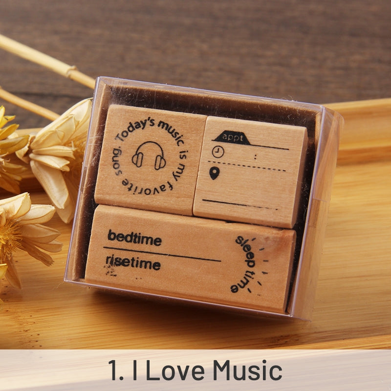 Cute Journal Decoration Wood Ruber Stamp sku-1