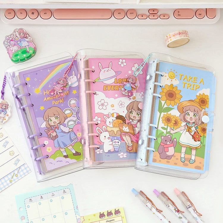 Cute Little Milk Ball Girl Heart Soft Shell Loose-Leaf diary