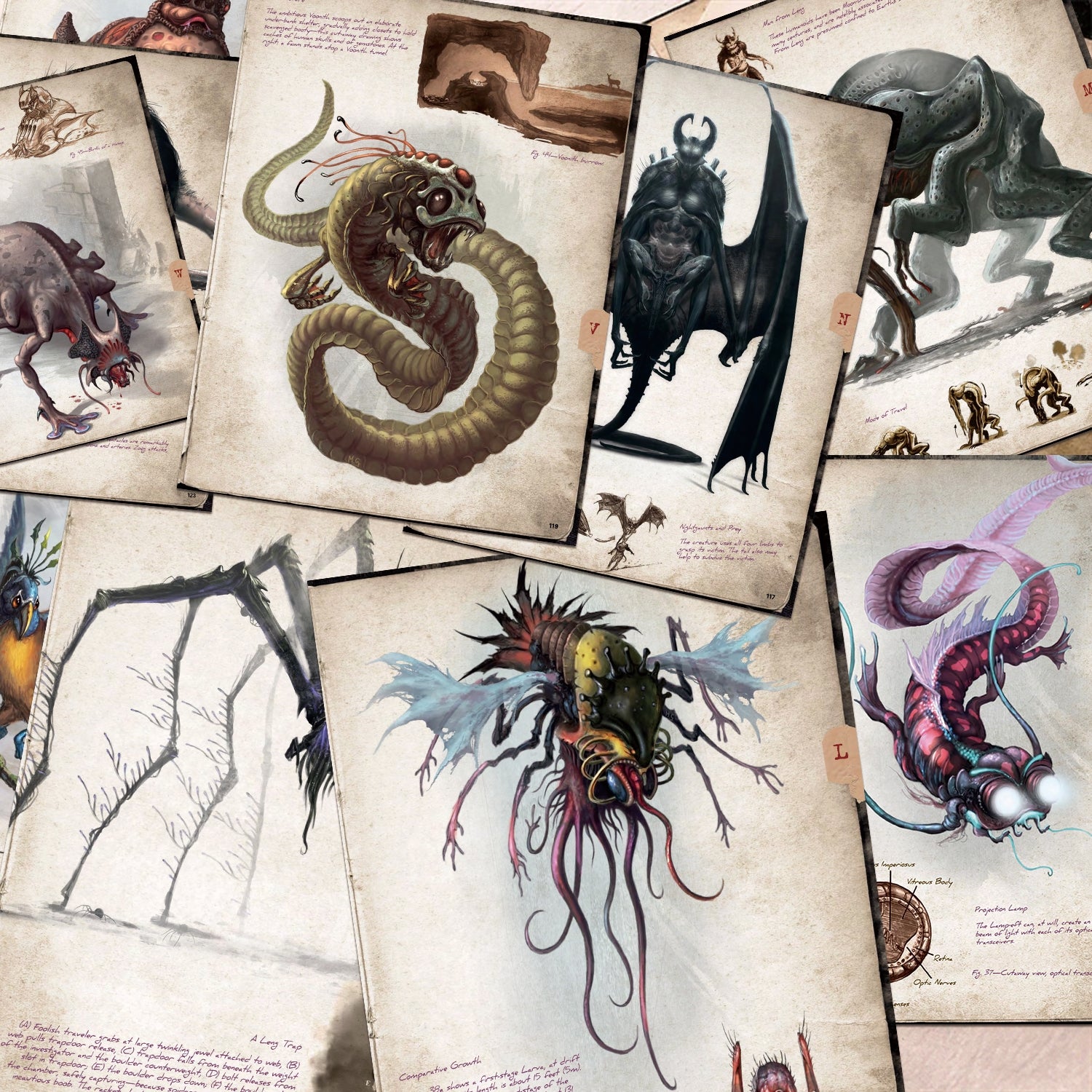 Dark Cthulhu Myth Vintage Scrapbook Paper-2