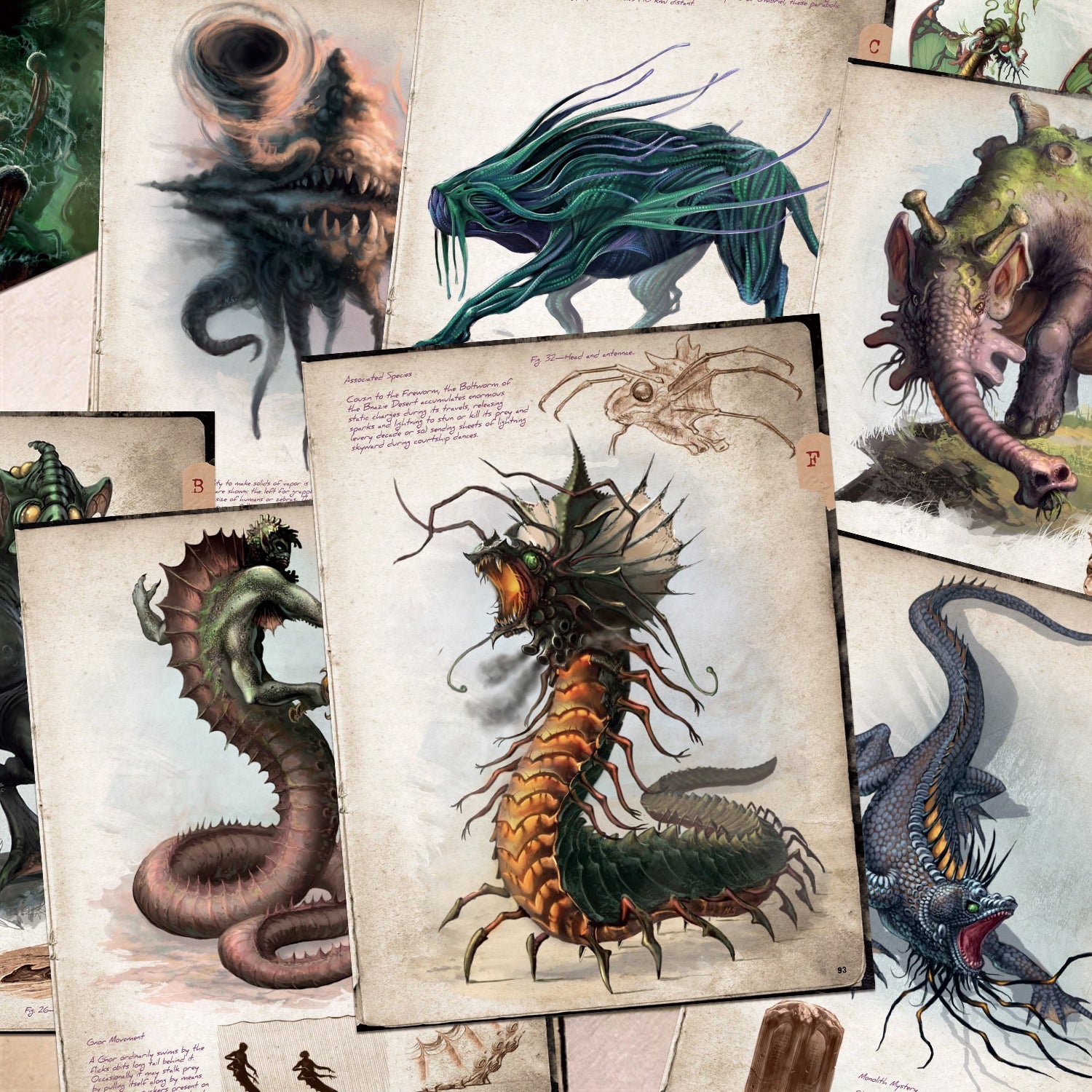 Dark Cthulhu Myth Vintage Scrapbook Paper