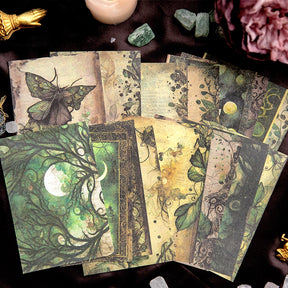 Dark Halloween Scrapbook Paper - Forest, Rose, Steampunk, Architecture b2