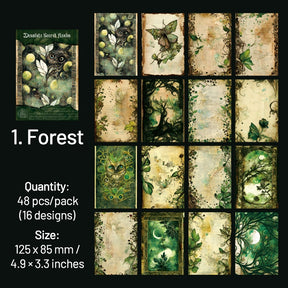 Dark Halloween Scrapbook Paper - Forest, Rose, Steampunk, Architecture sku-1