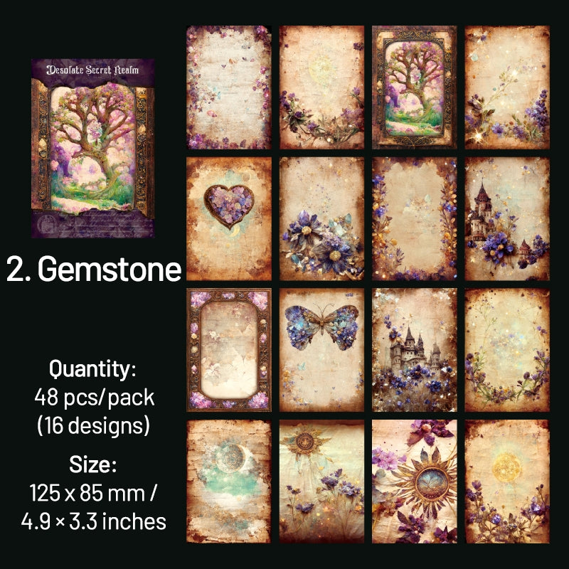 Dark Halloween Scrapbook Paper - Forest, Rose, Steampunk, Architecture sku-2
