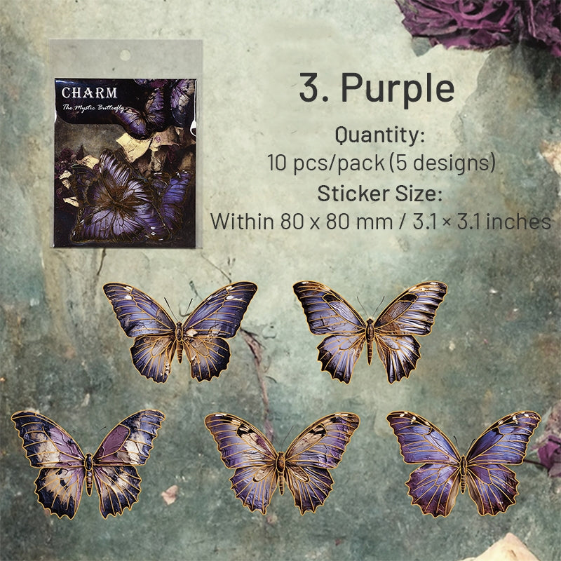 Dark Hot Stamping Gold Butterfly PET Stickers sku-3