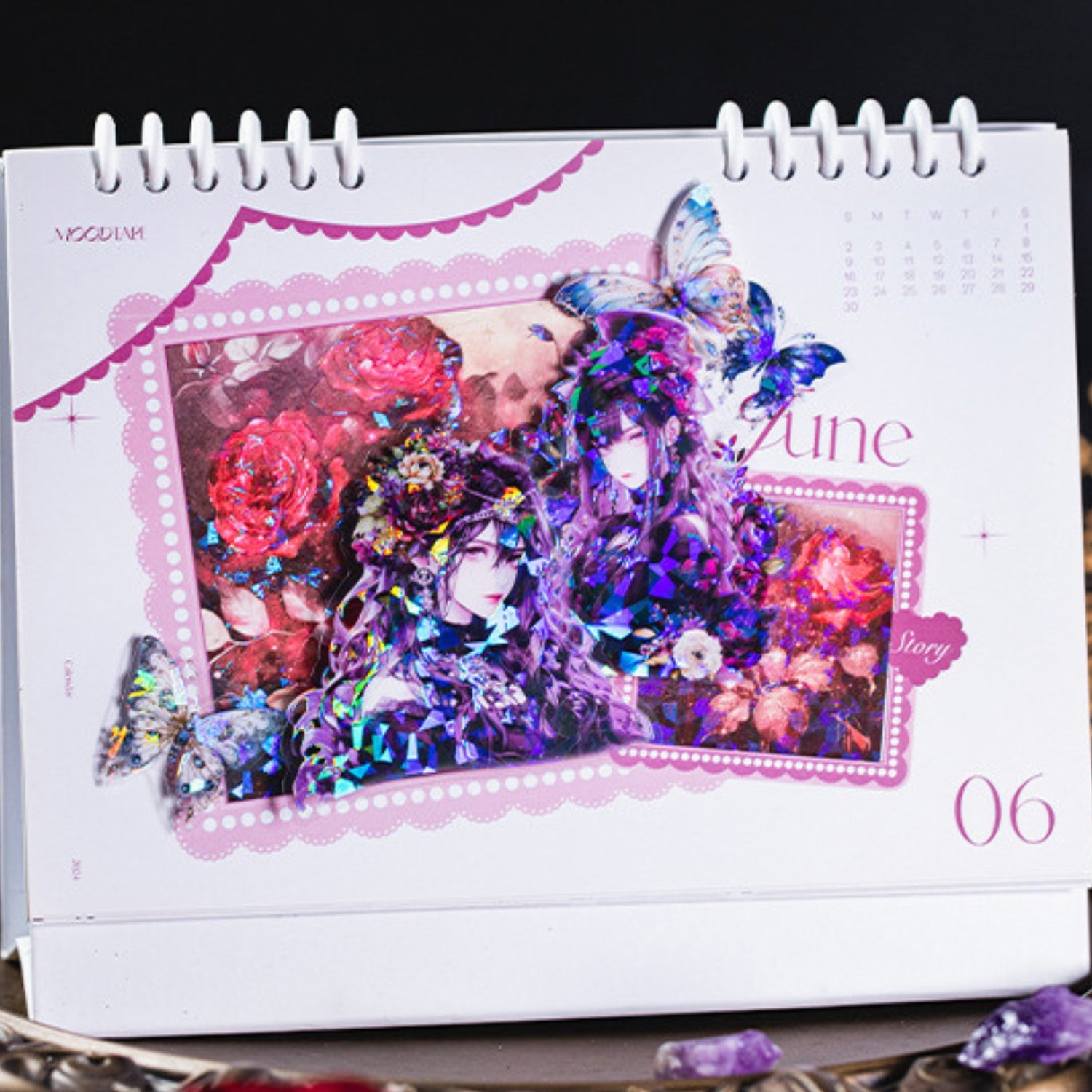 Dark Night Goddess Series Shell Light Dual Material Character Theme Sticker Pack 12