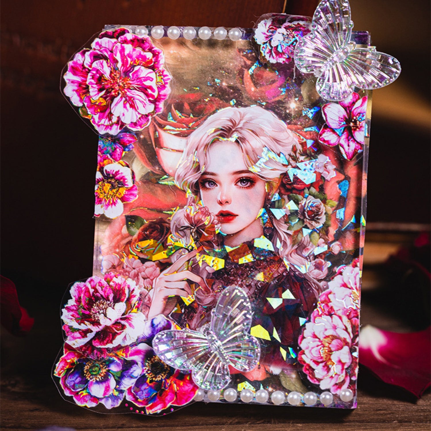 Dark Night Goddess Series Shell Light Dual Material Character Theme Sticker Pack 15