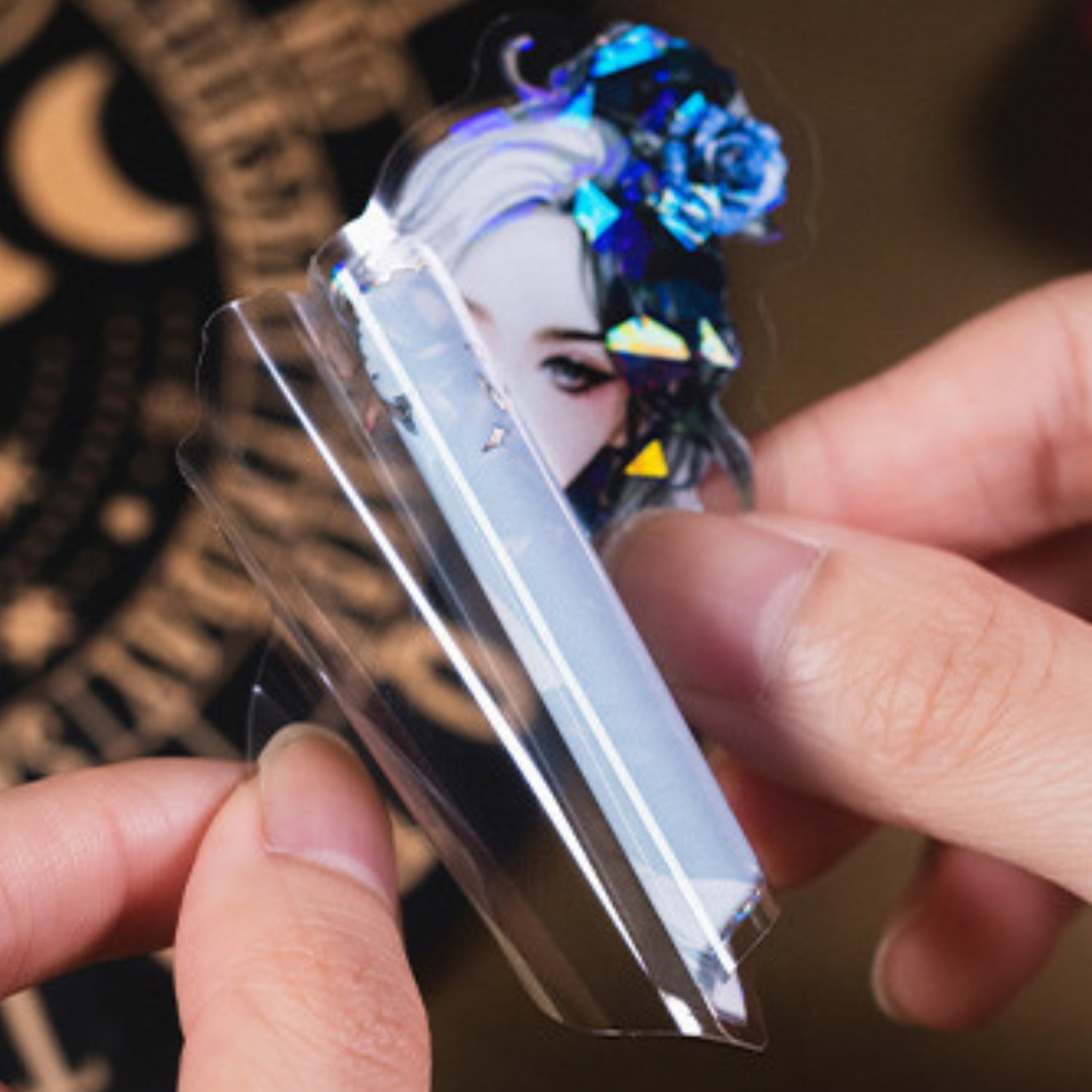 Dark Night Goddess Series Shell Light Dual Material Character Theme Sticker Pack 17