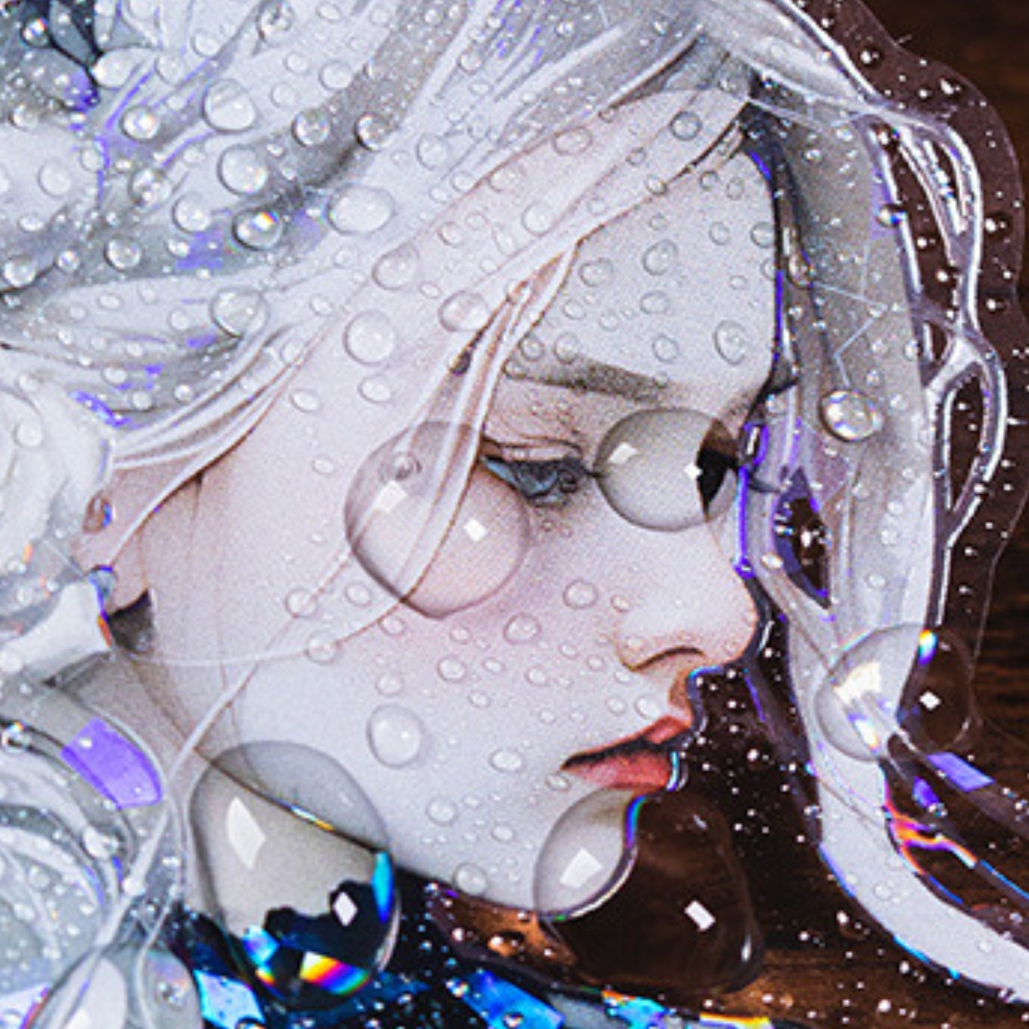 Dark Night Goddess Series Shell Light Dual Material Character Theme Sticker Pack 19