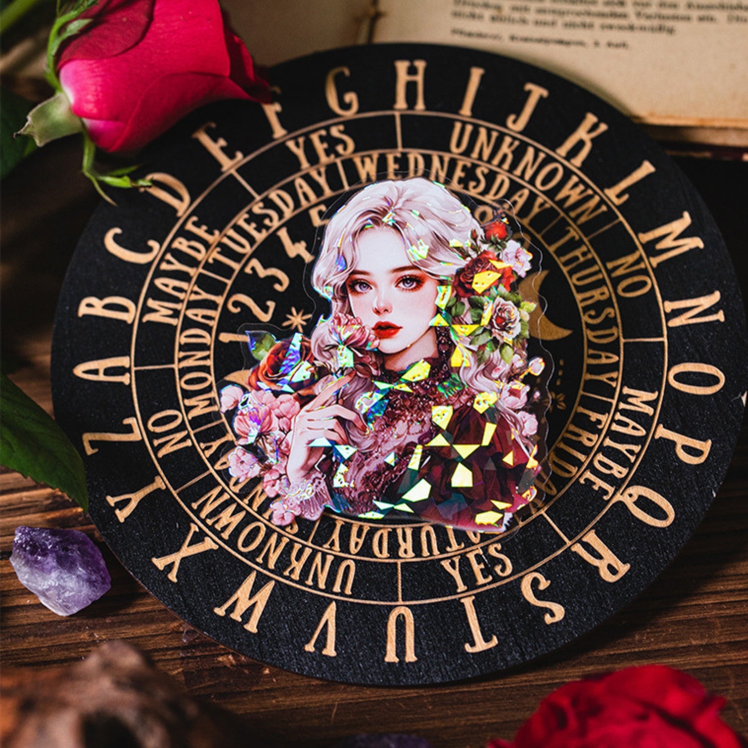 Dark Night Goddess Series Shell Light Dual Material Character Theme Sticker Pack 24