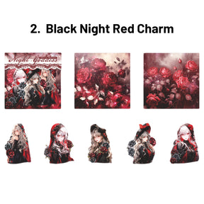 Dark Night Goddess Series Shell Light Dual Material Character Theme Sticker Pack 2