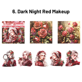 Dark Night Goddess Series Shell Light Dual Material Character Theme Sticker Pack 6