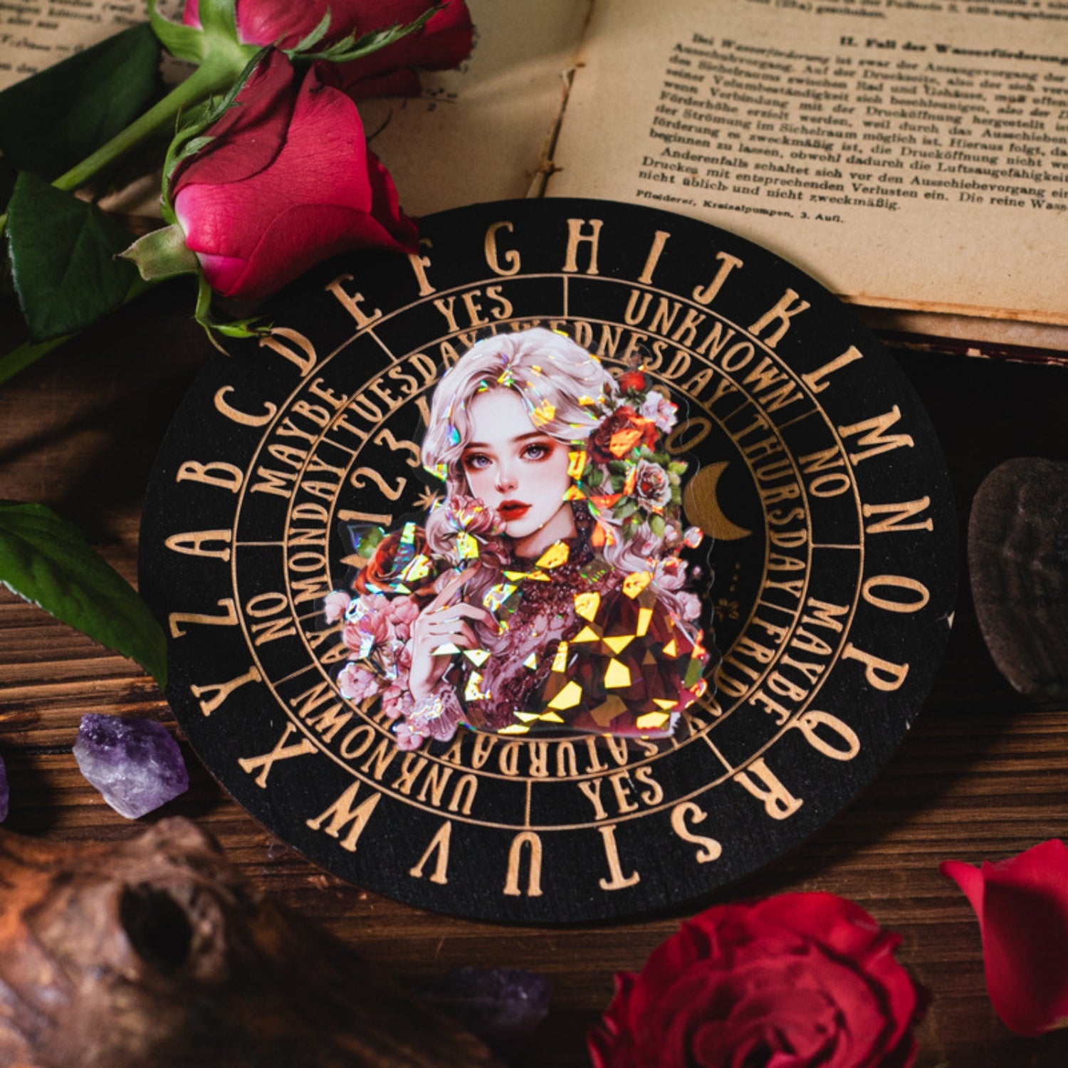 Dark Night Goddess Series Shell Light Dual Material Character Theme Sticker Pack 9