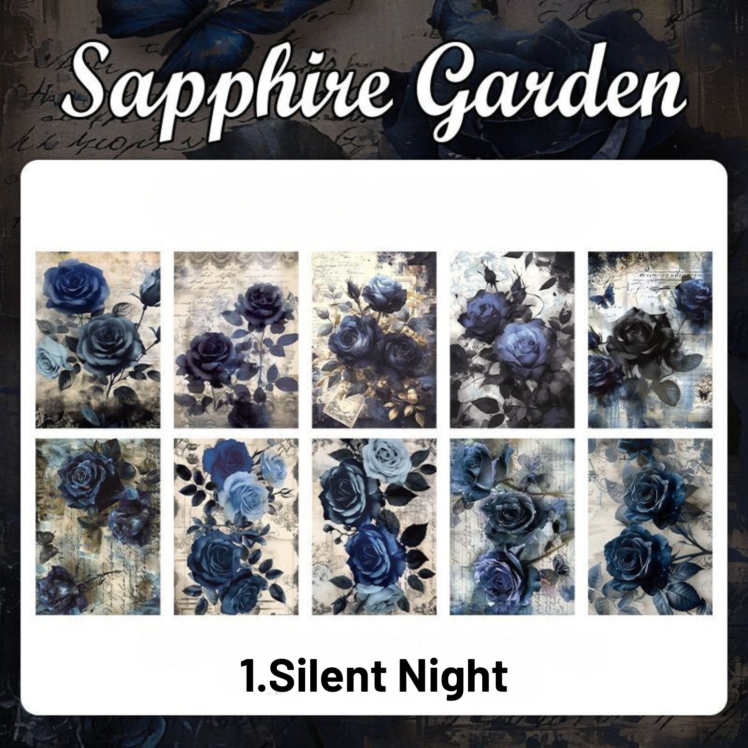 Dark Night Rose Series Dark Retro Style Decorative Background Paper 1