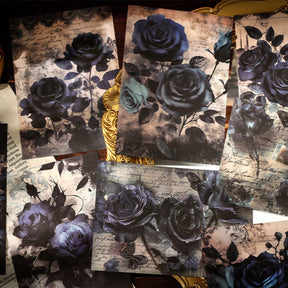 Dark Night Rose Series Dark Retro Style Decorative Background Paper 11
