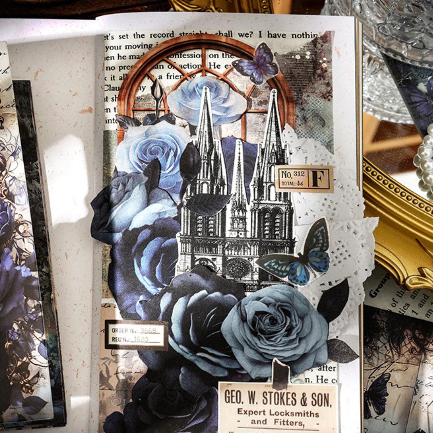 Dark Night Rose Series Dark Retro Style Decorative Background Paper 12