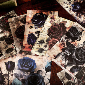 Dark Night Rose Series Dark Retro Style Decorative Background Paper 22