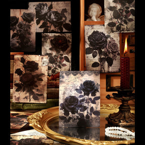 Dark Night Rose Series Dark Retro Style Decorative Background Paper 24