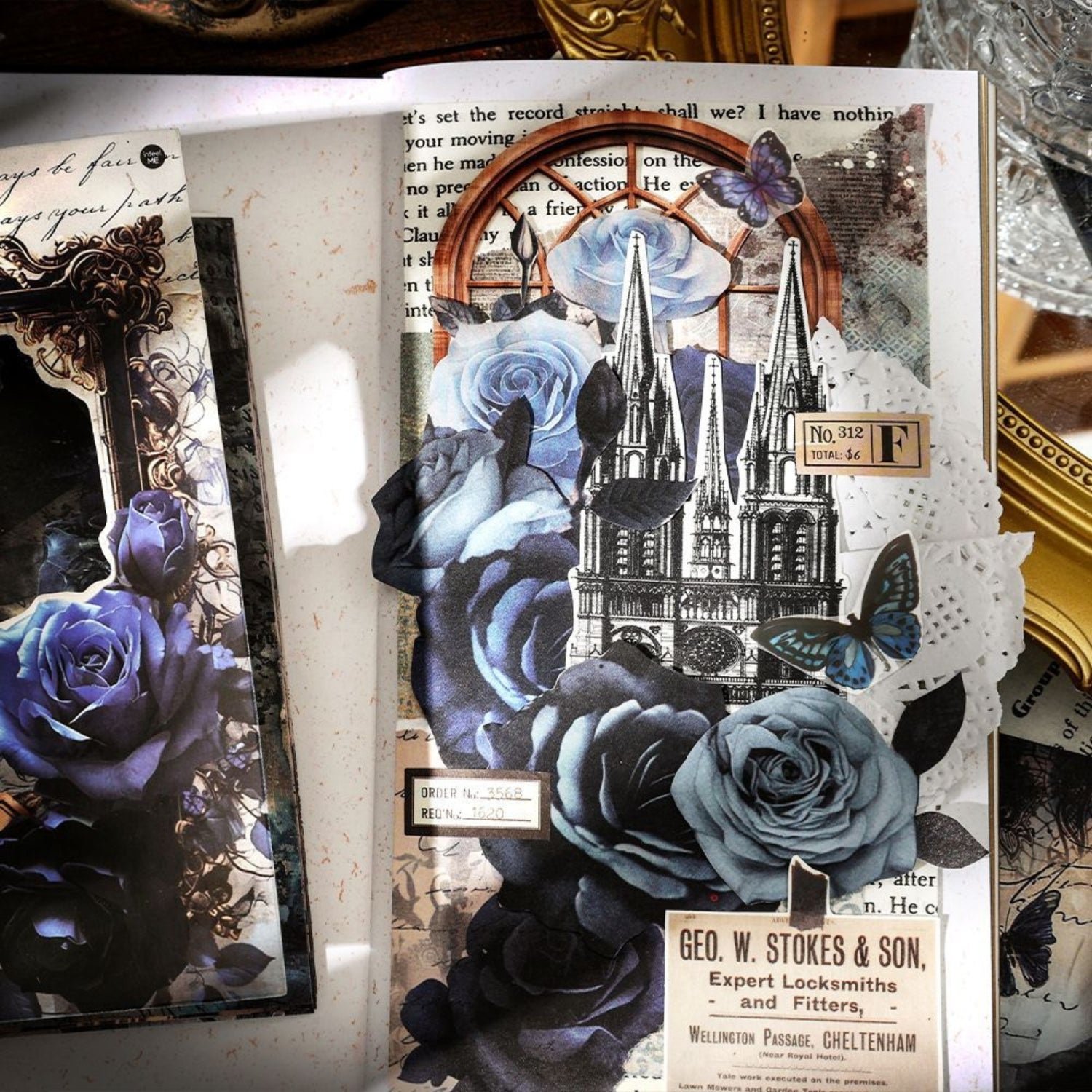 Dark Night Rose Series Dark Retro Style Decorative Background Paper 7