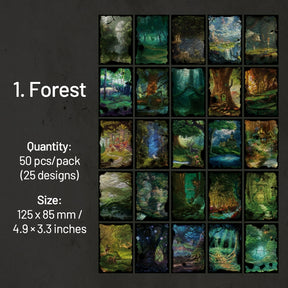 Dark Vintage Material Paper - Forest, Alchemy, Elf, Butterfly sku-1