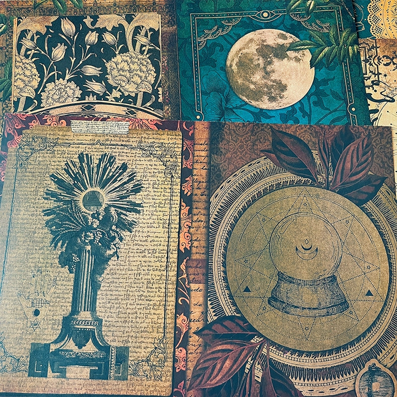 Dark Witchcraft Mystical Kraft Scrapbook Paper - Stamprints5