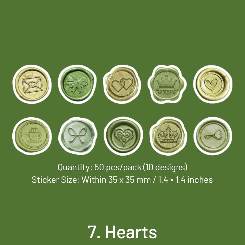Daydreamer Wax Seal Design Stickers - Flowers, Leaves, Animals, Words sku-7