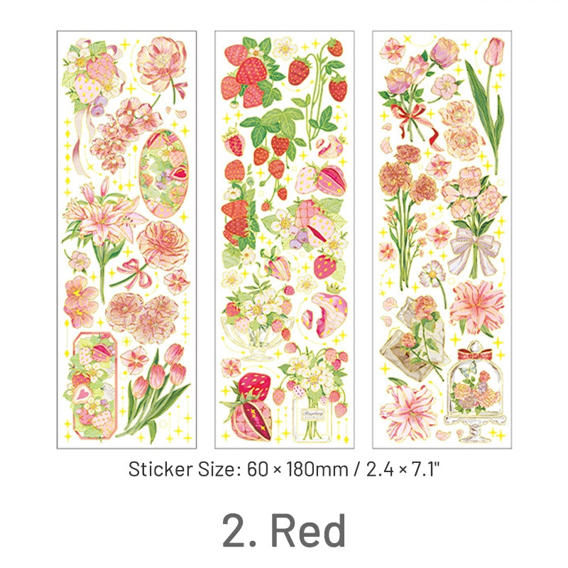 3pcs Vintage Flower Stickers Diary Notebook hand account Art