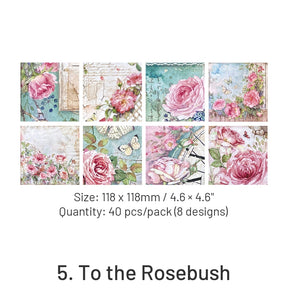 Dedicated to the Rose Series Vintage Scrapbook Paper sku-5