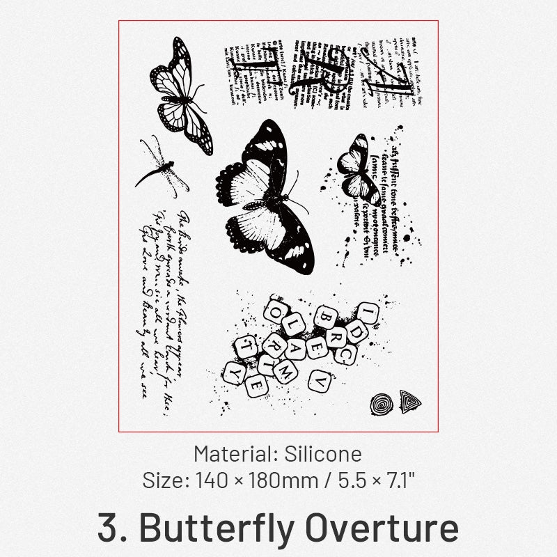 Distant Butterfly Series Clear Silicone Stamps sku-3