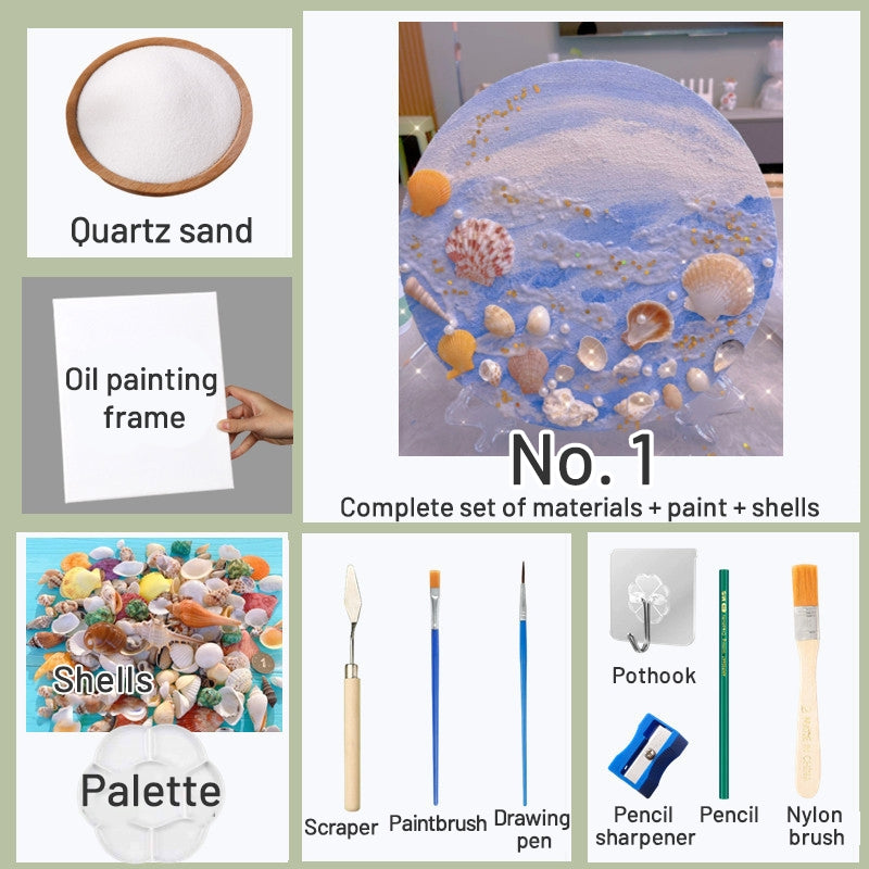 DIY Beach Shell Quartz Sand 3D Painting Kit sku-1