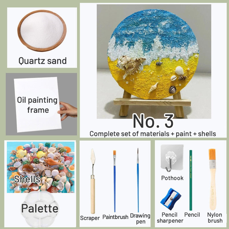 DIY Beach Shell Quartz Sand 3D Painting Kit sku-3