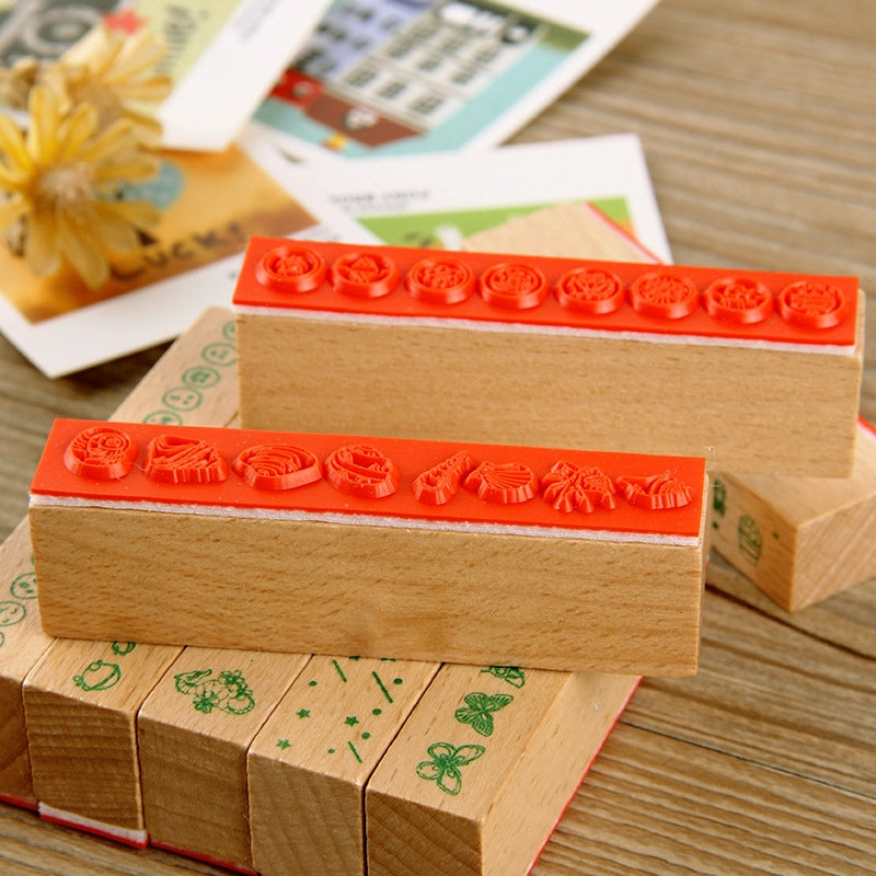 DIY Decoration Flower Border Long Wooden Rubber Stamp c