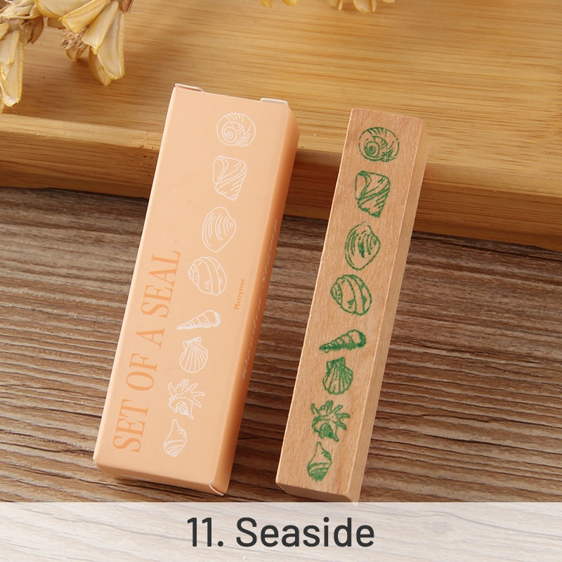 DIY Decoration Flower Border Long Wooden Rubber Stamp sku-11