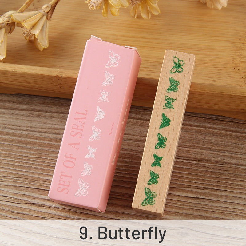 DIY Decoration Flower Border Long Wooden Rubber Stamp sku-9