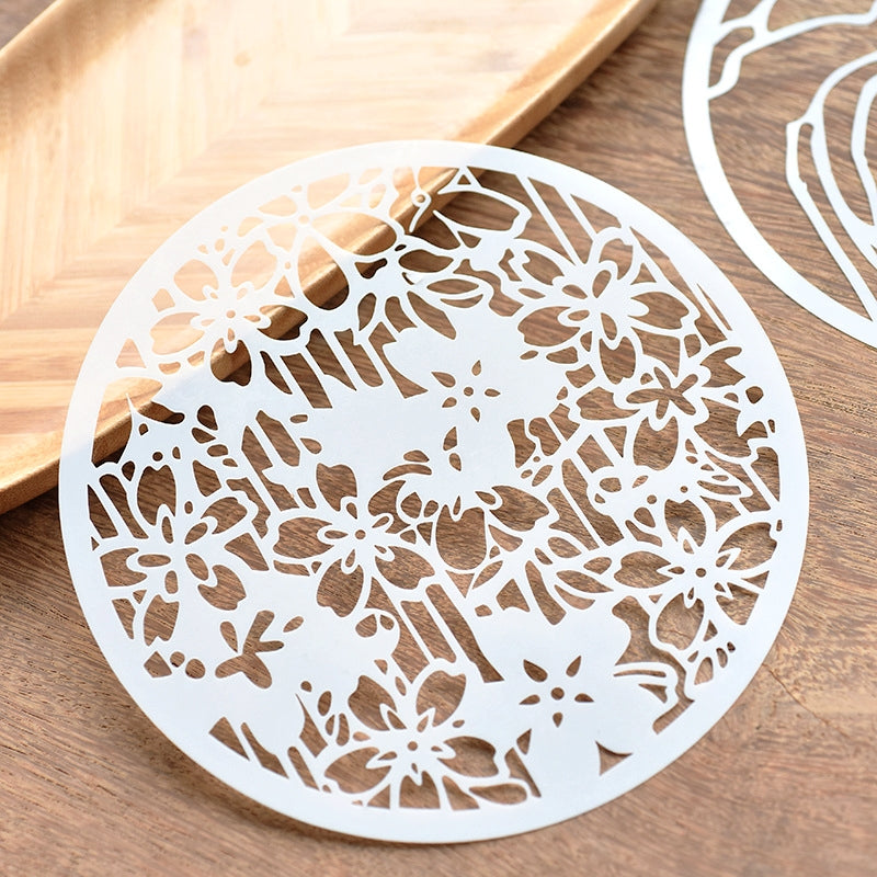 Doodle Drawing Decorative Hollow Round Stencil Set b
