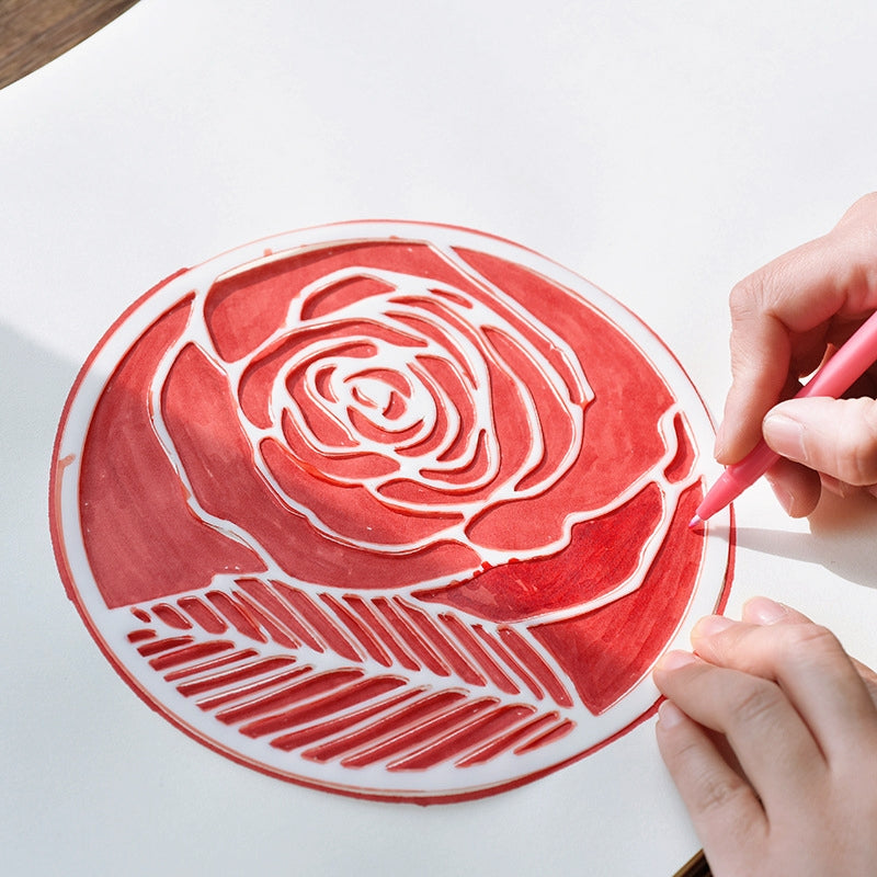 Doodle Drawing Decorative Hollow Round Stencil Set b2-